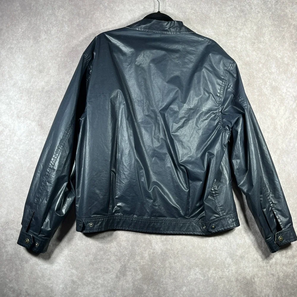 Vintage American Eagle Rain Jacket Mens L Blue Waterproof Full‎ Zip Outdoor Y2K